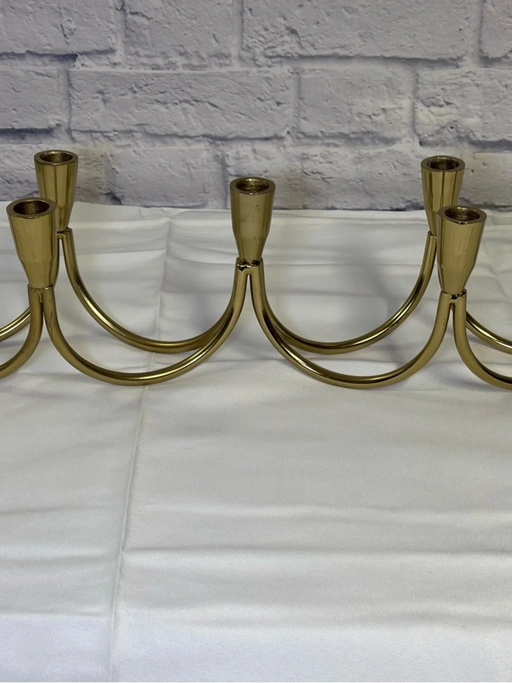 Brass Wave candelabra Seven Taper Candle Holder Vintage 22.5” Mid Century